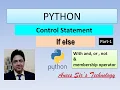 If else in Python With and or not Python Control Statement Easily Explained