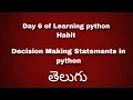 Decision Making Statements in python in telugu