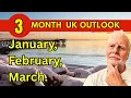 3 month UK weather Outlook for January February March