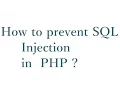 How to prevent SQL injection in PHP