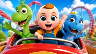 Baby Rides the Roller Coaster with Dinosaurs! 🎢🦖😱 | Kids Cartoon