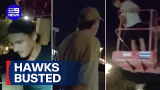 Shocking police bodycam of Hawthorn Hawks players 9 News Australia