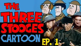three stooges cartoon and color three stooges episode 1