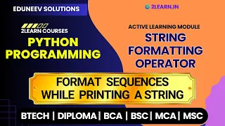 String Formatting Operator Format Sequences While Printing a String Python Programming