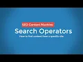 How to use search operators