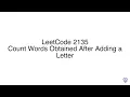 LeetCode 2135 Count Words Obtained After Adding a Letter