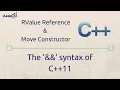RValue Reference and Move Constructor in C Available C 11 Onwards