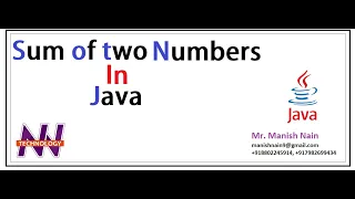 Java Tutorial For Beginners How to sum of two numbers in Java Manish Nain