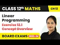 Linear Programming - Exercise 12 1 Concept Overview Class 12 Maths Chapter 12 2022-23