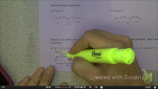 Segment Addition Postulate-Word Problem