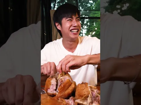 หมดมั้ย? ขาหมู5ขา พิซซ่า5ถาด #thefadd #เดอะแฝด #food