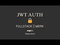 Fullstack MERN JWT Auth Project React Node js Part 1 Registration Crypto