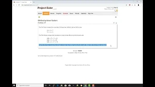 Project Euler Problem Distinct primes factor