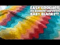 Crochet No Border Chevron Baby Blanket - One Row Repeat