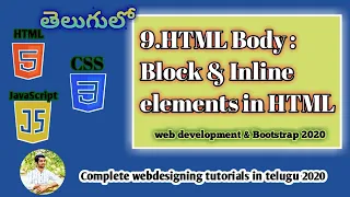 HTML Tutorial Block Inline Elements Web Development in Telugu Tutorial 9