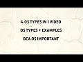 Types of Operating System with Examples Batch Time-Sharing Real-Time Distributed BCA OS