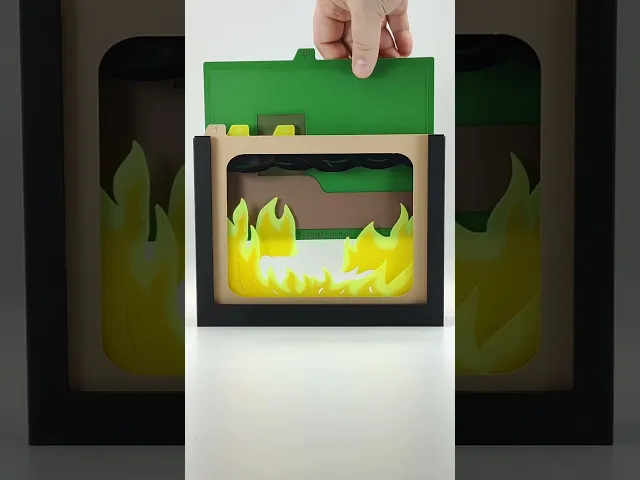 🔥 This Is Fine - 3D Printer on Fire - Shadow Box 🔥 video thumbnail