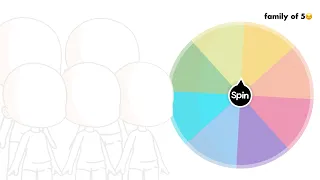 Oc Spin the Wheel Challenge Family of 5 Gacha Club