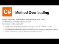 Method Overloading in C and Method Overriding in C explained in under 5 minutes