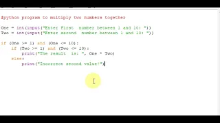 python program to multiply two numbers together