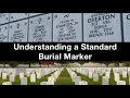 Understanding a Standard Burial Marker