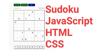 - Sudoku from scratch JavaScript HTML CSS Tutorial