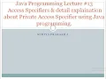 Java Programming Lecture 13