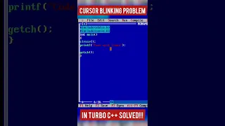 Cursor Blinking Problem Solved in turbo c