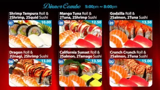 SAKURA SUSHI MENU DINNER COMBO 2 - D7-D12