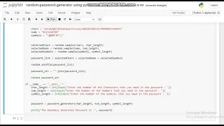 Technohacks-PythonDevelopment-task9 Random password generator using python