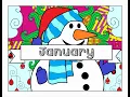 January and Winter-Themed 35-Page Printable Digital Coloring Book and Planner