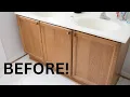 How to Paint a Bathroom Vanity No Sanding - Thrift Diving