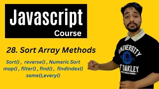 Sort Array Methods In Javascript Javascript Tutorial In Hindi