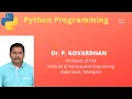 lecture-11 Python Programming Type Casting K Dr P Govardhan