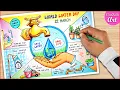 Save Water Save Life Drawing World Water Day 2026 Poster making ideas for competition