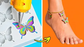 Encanto de joias DIY 🌟 Ideias fofas para seus pés, mãos e pescoço!