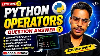 Python Operators Q A Most Important Questions Explained Lecture