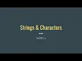 Swift-5 Programming Strings and Characters