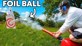 I Fired A Perfect Foil Mirror Ball From A Cannon?!