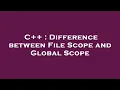 C Difference between File Scope and Global Scope