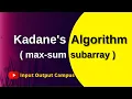 Kadane s Algorithm Maximum Sum Sub Array