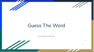 A simple word game in Python - Guess the word