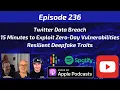 Twitter Data Breach 15 Minutes to Exploit Zero-Day Vulnerabilities Resilient Deepfake Traits