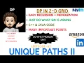 Unique Paths II Made Super Easy Recursion Memoization 2D Array AMAZON Leetcode-63