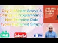 Day 2 Master Arrays Strings in Programming Non-Primitive Data Types Explained Simply