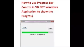 How to use Progress Bar Control in VB NET Windows Application to show the Progress
