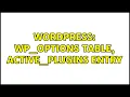 Wordpress WP - OPTIONS table active
