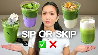 TESTING VIRAL MATCHA TRENDS 🍵 Ube, Whipped Honey, Cereal Milk, Jasmine Milk Tea