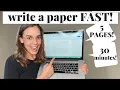 How to Write a 5 Page Paper in 30 MINUTES 2019