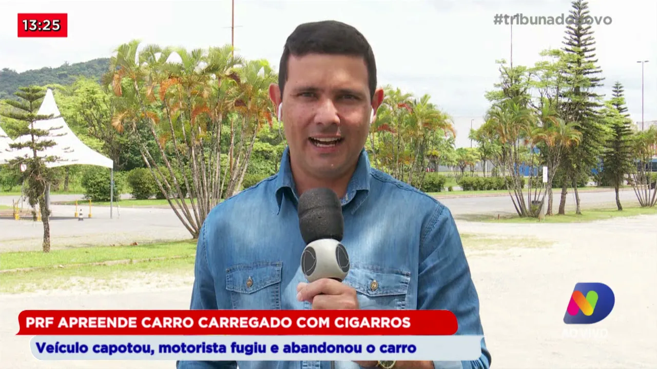 PRF apreende carro carregado com cigarros: Veículo capotou, motorista fugiu e abandonou o carro